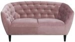 Ambia Home Chesterfield-Sofa, Rosa, Holz, Kautschukholz, massiv, 2-Sitzer, 150x78x84