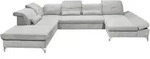 Mid.you Wohnlandschaft, Hellgrau, Metall, 8-Sitzer, U-Form, 350x245 cm, Made in EU,