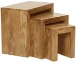 Mid.you Satztisch, Akazie, Holz, 3-teilig, Akazie, massiv, rechteckig, Wange,