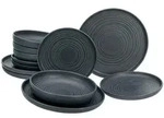 Creatable Tafelservice, Schwarz, Keramik, 12-teilig, Essen & Trinken, Geschirr,
