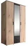 Mid.you Dreht&uuml;renschrank, Anthrazit, Eiche, Glas, Holzwerkstoff, 4 F&auml;cher, 2