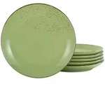 Creatable Desserttellerset, Gr&uuml;n, Keramik, 6-teilig, rund, Essen & Trinken,