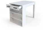 Vicco Esszimmertisch, Wei&szlig;, Holzwerkstoff, 3 F&auml;cher, 1 Schubladen,