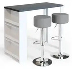 Vicco Bartisch-Set, Wei&szlig;, Grau, Holzwerkstoff, 3 F&auml;cher, Rechteckig,Rechteckig,