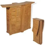 vidaXL Bartisch,, Braun, Holz, rechteckig, 53x105x155 cm, Gartenm&ouml;bel, Gartentische,