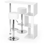 Vicco Bartisch-Set, Wei&szlig;, Holzwerkstoff, 3 F&auml;cher, Rechteckig,Rechteckig,