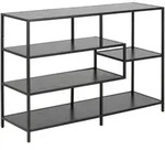 Mid.you Regal, Schwarz, Metall, Holzwerkstoff, 114.0x78.0x35.0 cm, Wohnzimmer,