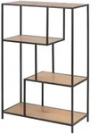 Xora Regal, Schwarz, Eiche, Metall, Holzwerkstoff, 77x114x34 cm, Wohnzimmer, Regale,