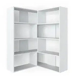Vicco Eckregal, Wei&szlig;, Holzwerkstoff, 8 F&auml;cher, Formgebogen, 170x142.4x29.6 cm,