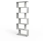 Vicco Raumteiler, Grau, Holzwerkstoff, 12 F&auml;cher, Rechteckig, 70x192.2x23.8 cm,