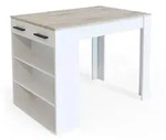 Vicco Esszimmertisch, Sonoma Eiche, Wei&szlig;, Holzwerkstoff, 3 F&auml;cher, 1 Schubladen,
