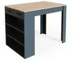 Vicco Esszimmertisch, Anthrazit, Honigeiche, Holzwerkstoff, 3 F&auml;cher, 1 Schubladen,