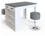 Vicco Esstisch-Set, Anthrazit, Wei&szlig;, Holzwerkstoff, 3 F&auml;cher, 1 Schubladen,