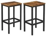 Boxxx Barhocker-Set, Braun, Schwarz, Metall, Recyclingholz, Schichtholz, eckig,