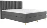 Mirjan24 Boxbett, Grau, Metall, H&ouml;he ca. 19 cm, Rechteckig, 160x200 cm,
