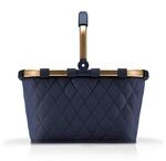 Reisenthel Einkaufskorb Carrybag frame rhombus midnight gold, Gold, Dunkelblau,