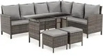 Svita Rattan-Lounge, Braun, Kunststoff, 2, 7-Sitzer, Rechteckig,rechteckig,