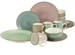 Creatable Kombiservice Samba, Blau, Gr&uuml;n, Rosa, Keramik, 16-teilig, Uni, 300 ml,400