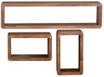 Mid.you Wandregalset, Sheesham, Holz, Sheesham, massiv, 80x20x15 cm, FSC Mix,