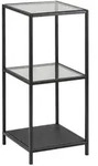 Regal, Schwarz, Metall, Glas, 2 F&auml;cher, 35x82.5x37 cm, Reach, Beim&ouml;bel erh&auml;ltlich,