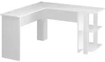 Vicco Eckschreibtisch, Wei&szlig;, Holzwerkstoff, 3 F&auml;cher, Formgebogen, 140x75x140 cm,