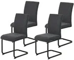 P & B Schwingstuhl-Set, Anthrazit, Metall, Textil, eckig, C-Form, 43x92x52 cm,