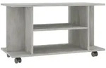 vidaXL Lowboard, Grau, Holz, Strukturbuche, 4 F&auml;cher, Rechteckig, 80x45x40 cm,