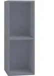 Mid.you Schallplattenregal, Grau, Holzwerkstoff, 1 F&auml;cher, 34x72x30 cm, Wohnzimmer,