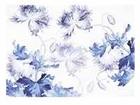 Komar Vliestapete, Blau, Weiß, Floral, 350x250 cm, Fsc, Tapeten Shop, Vliestapeten
