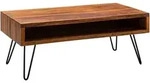 Mid.you Couchtisch, Sheesham, Holz, Sheesham, massiv, rechteckig, U-Form, 50x40x100
