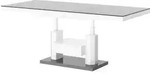 designimpex Couchtisch, Wei&szlig; Hochglanz, Grau, Holzwerkstoff, 120x56x75 cm,