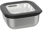 Gefu Frischhaltedose Provido, Schwarz, Transparent, Metall, Kunststoff, 0,4 L,
