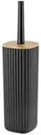 Wenko Wc-B&uuml;rstengarnitur, Schwarz, Kunststoff, Naturmaterialien, 10x36x10 cm,
