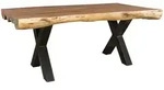 Mid.you Esstisch, Akazie, Holz, Akazie, vollmassiv, rechteckig, X-Form, 100x77x200
