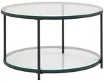 Mid.you Couchtisch, Schwarz, Glas, rund, eckig, 80x45x80 cm, Stauraum, offenes Fach,