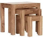 Mid.you Satztisch, Akazie, Holz, 3-teilig, Akazie, massiv, rechteckig, eckig,