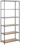 Mid.you Regal, Eiche, Metall, Holzwerkstoff, 6 F&auml;cher, 77x185x35 cm, Wohnzimmer,