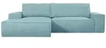 Vente-Unique Schlafsofa, Hellblau, Textil, Uni, 4-Sitzer, 267x167 cm,...