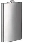 Relaxdays Flachmann, Silber, Metall, 18x29x5 cm, Essen & Trinken, Barausstattung