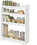 SoBuy Nischenregal, Wei&szlig;, Holzwerkstoff, 18x82x60 cm, Esszimmer, Servierwagen