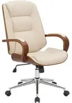 CLP Drehstuhl, Creme, Walnuss, Metall, 60x102x68 cm, Arbeitszimmer, B&uuml;rost&uuml;hle,
