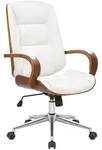 CLP Drehstuhl, Wei&szlig;, Walnuss, Metall, 60x102x68 cm, Arbeitszimmer, B&uuml;rost&uuml;hle,