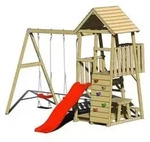 Spielturm, Natur, Rot, Holz, Kiefer, 340x270x290 cm, Outdoor Spielzeug, Spielt&uuml;rme