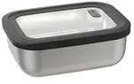 Gefu Frischhaltedose Provido, Schwarz, Transparent, Metall, 1,3 L, rechteckig,