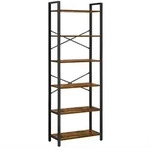 Boxxx Regal, Braun, Schwarz, Metall, Holzwerkstoff, Vintage, 6 F&auml;cher, 66x186x30 cm,