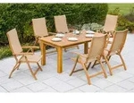 Gardenson Gartentischgruppe Capri, Natur, Holz, Kunststoff, Akazie, Hartholz,