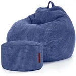 Green Bean Xxl-Sitzsack, Dunkelblau, Textil, F&uuml;llung: Styroporkugeln, Oval,