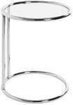 Beistelltisch, Chrom, Metall, Glas, rund, rund, 45x55x45 cm, gastro- und