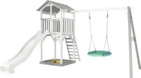 Spielturm, Grau, Gr&uuml;n, Wei&szlig;, Holz, Kunststoff, 356.6x241.9x349 cm, EN 71, CE,...