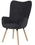 Svita Ohrensessel, Anthrazit, Textil, 61x107x70 cm, Wohnzimmer, Sessel, Polstersessel
